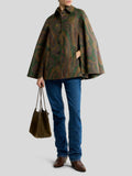 Cotton Gabardine trench coat-style cape