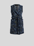 Long bouclé jacquard waistcoat