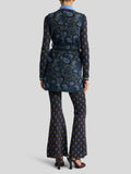 Long bouclé jacquard waistcoat