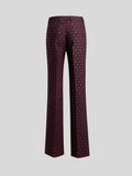 Fit-and-flare cotton-blend jacquard trousers