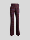 Fit-and-flare cotton-blend jacquard trousers