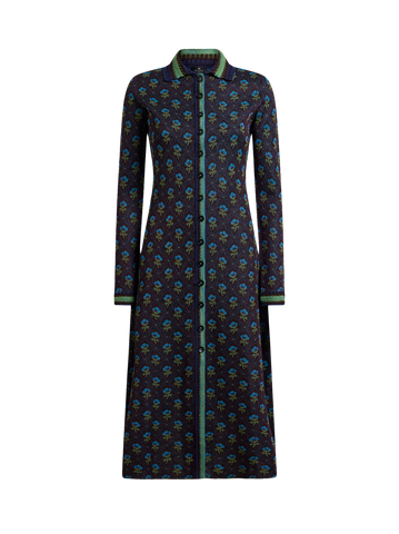 Jacquard midi shirt dress