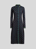 Jacquard midi shirt dress