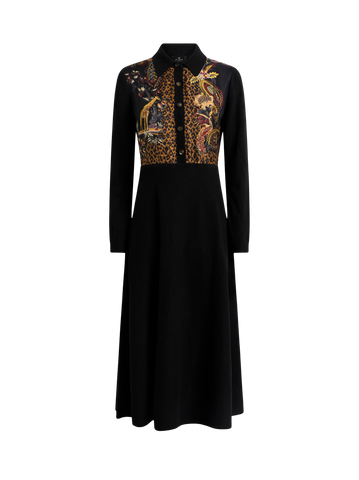 Midi dress with animal motif