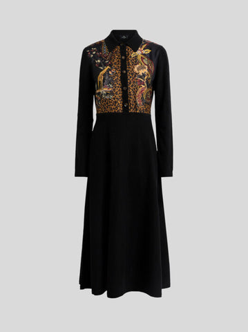 Midi dress with animal motif