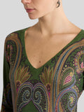 Silk and cashmere sweater with v-neck