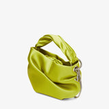 Bonny satin tote bag in lime green