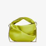 Bonny satin tote bag in lime green