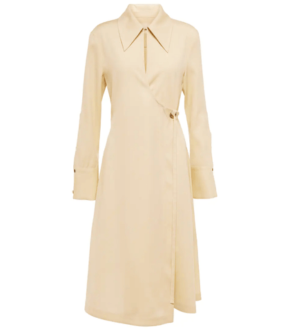 Wool twill wrap dress