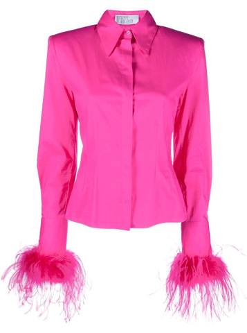 Poplin cut out fuschia shirt